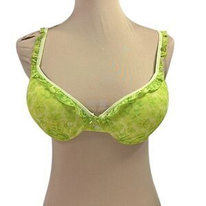 Disney Tinker Bra 38C Push Up Fairy Underwire Lime Green Ruffle